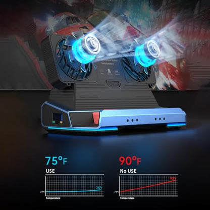 14-in-1 Docking Station for Steam Deck, ROG Ally X & Legion Go, Dual Cooling Fan USB C Docking Station with HDMI 4K 60Hz, 1000Mbps, 4*USB 3.0, USB C 100W PD, SD TF Slot
