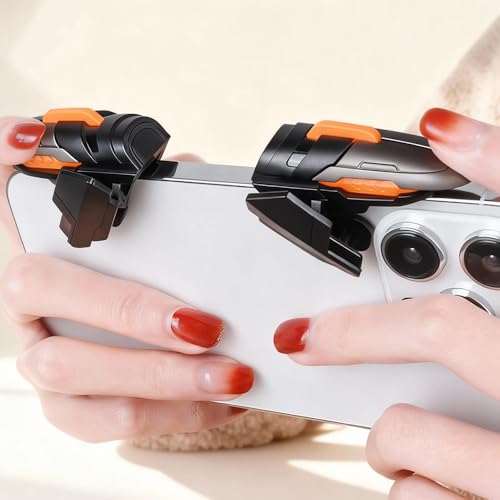 PXIRQ Mobile Phone Triggers for Gaming - 6 Finger Operation High Sensitive Aim & Shoot Game Physical Joystick Buttons for PUBG Mobile Game