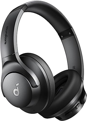 Soundcore by Anker Q20i Hybrid Active Noise Cancelling Headphones, Black | Over-Ear, Bluetooth, 40H ANC Playtime, Hi-Res, Big Bass, Transparency Mode, Customize via App, Travel, Home, Office - color: Black