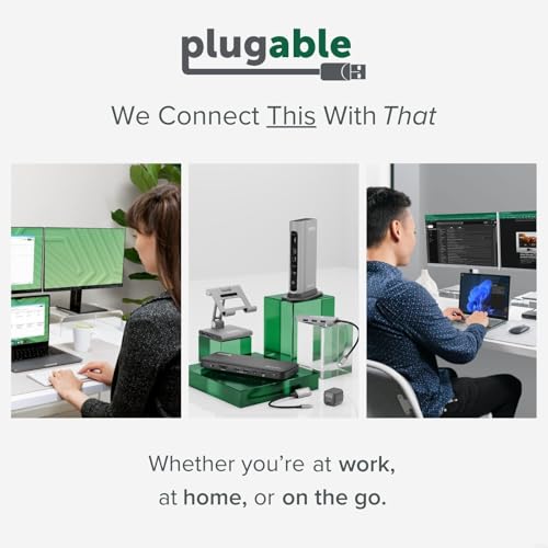 Plugable USB-C Dock with 4K HDMI and 60W Charging, Compatible with MacBook Neo, Thunderbolt 3/4, USB4, and USB-C macOS, Windows, and Chromebook, 1Gbps Ethernet, 3X USB 3.0, 2X USB 2.0, Driverless