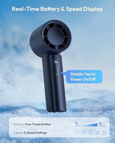 Gaiatop Small Handheld Fan Portable, Powerful High Speed Turbo Cooling, USB Rechargeable Mini Personal Fan, Summer Outdoor Travel Essentials, Gifts for Women Men, Navy Blue - color: Navy Blue