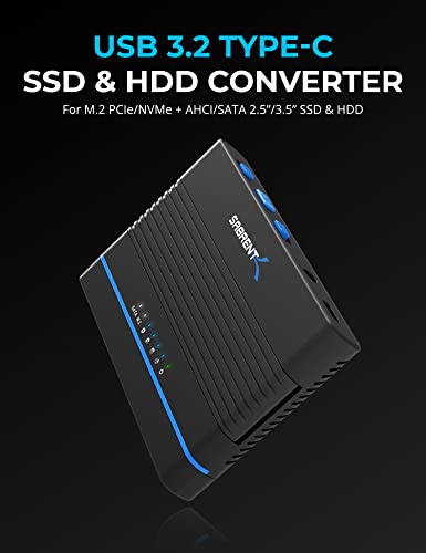 SABRENT USB-C M.2 NVMe + 2.5/3.5in SATA SSD/HDD Adapter (DS-UCMH) | USB 3.2 Type-C; connects M.2 PCIe NVMe and 2.5"/3.5" SATA drives to USB - style: 2.5/3.5" SSD/HDD/M.2 NVMe SSD Converter