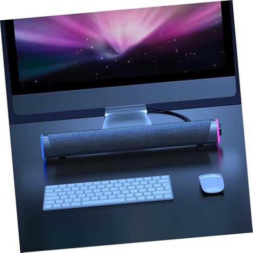 Angoily Sound Bar for Wired Speaker Dual Horn Design Immersive Gaming Sound Compact Laptop Speaker - color: Black