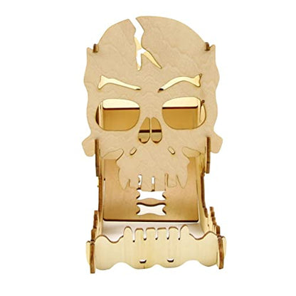 Unique Skeleton Style RPG Dice Tray Modular Dice Tumbler Box for Board Games & D&D, Wooden Carving Roll Holder Castle Dragon Design Gaming Accessories