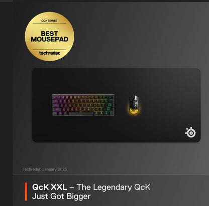 SteelSeries QcK Gaming Mouse Pad - XXL Cloth - Peak Tracking and Stability - Esports Mousepad - Never-Slip - Full Desk Coverage - color: Black, size: XXL, style: Classic