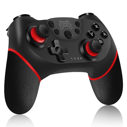 ASTARRY Switch Controller Wireless Switch Pro Controller Compatible with Switch/Switch Lite/Switch OLED Programmable Remote Gamepad Joystick with Wake-up and Turbo (Red) - color: Red