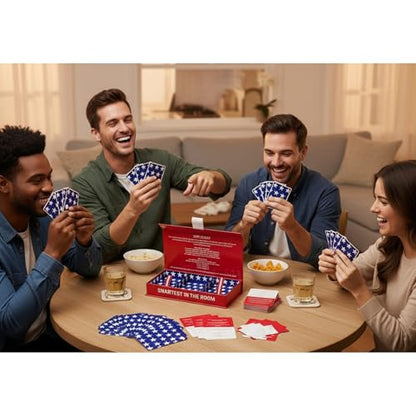 MACHERA America Trivia Game: Smartest in THE Room - The USA & World Card Game for Adults & Families with 450 Fun Questions, Ideal for Travel, Game Night