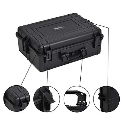 MEIJIA Portable Waterproof Protective Hard Case, Camera Case with Customizable Fit Foam Inserted,Fit Use of Drones,Camera,Equipments, Elegant Black (22.4"X16.73"X8.46") - size: 22.4"X16.73"X8.46"