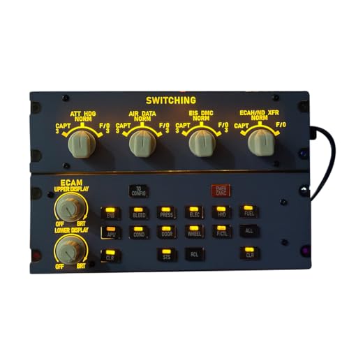 Flight Simulator Controller, A32X ECAM Home Cockpit Panel for MSFS 2020/2024, FE-NIX, FB-W on Windows, Plug-and-Play Display Unit - style: A32X Home Cockpit Panel