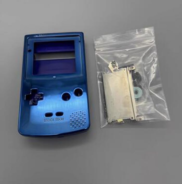 IPS Housing Shell Cover with Buttons Conuctive Pads Screws for Gameboy Color GBC Console (Chrome Blue) - color: Chrome Blue