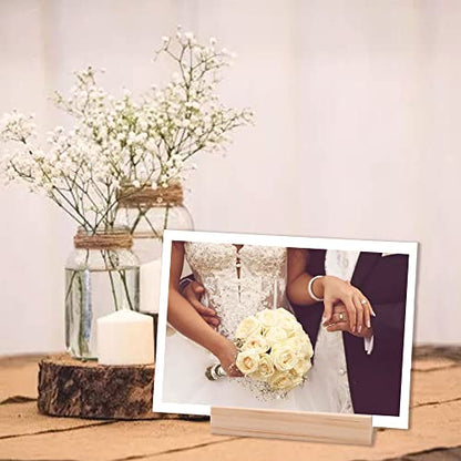 WILLOWDALE 12Pcs Wedding Place Card Holders for Table, Table Number Holders | Acrylic Table Numbers Holders for Wedding Reception, Picture & Photo Holder Wood Display Stand for Home and Party Decoration - size: 12pcs 3.9" Rectangle