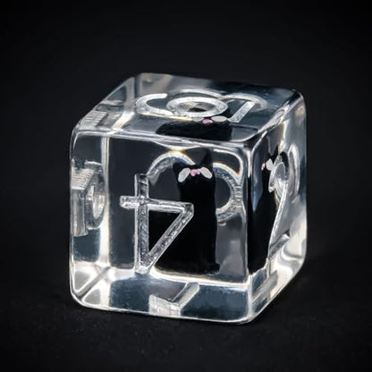 Cusdie 7-Die DND Dice, Polyhedral Dice Set Filled with Animal, for Role Playing Game D&D Dice（Black Cat） - color: Black Cat
