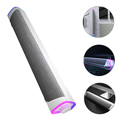ARTIBETTER Wired Soundbar with Dual Speakers for Desktop Laptop and Tablet Compact Stereo System for Music and Gaming for Use