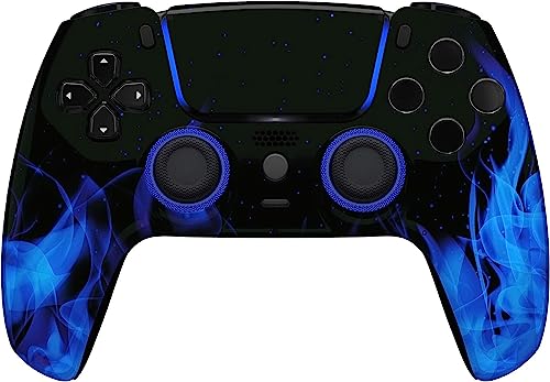 Custom Controllerzz Custom Wireless Controller Compatible with PS5 - Multiple Designs Available (PS5 Blue Flame) - color: PS5 Blue Flame