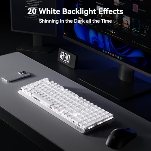 AUSDOM Wireless Mechanical Silent Office Keyboard, Low-Profile Linear Switches, Tri-Mode BT/2.4G/USB-C Computer Keyboard with Number Pad, Hot Swappable Illuminated Performance Keyboard