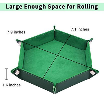 K.T. Fancy Dice Tray 6 Pieces Folding D&D Dice Tray Dice Holder Storage Box for Rolling Dice Games Metal Dice Rolling Tray PU Leather and Velvet - style: 6 PCS