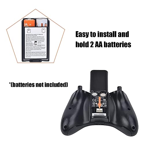 5 Pack Battery Pack Cover for Xbox 360 Wireless Controller, Replacement Battery Pack Cover Shell Case for Xbox360 (Black)