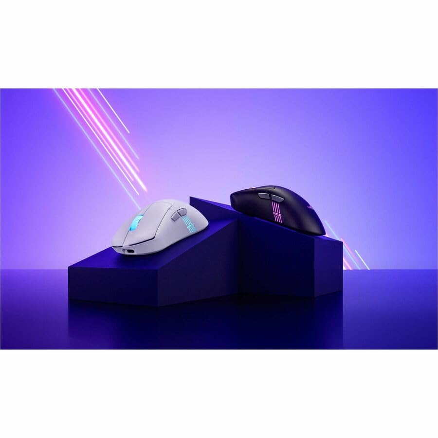 ASUS ROG Keris II Origin Wireless Gaming Mouse – Right-Handed Ergonomic, 65g, Tri-Mode Connectivity, 42K DPI, up to 127Hr Battery, Web-Based Configuration, PC/Mac Support - color: White, style: Keris II Origin