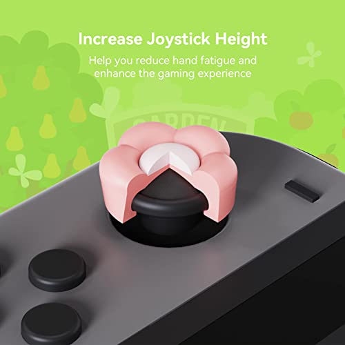 GeekShare Silicone Joystick Thumb Grip Caps, Joystick Cover Compatible with Switch / OLED / Switch Lite,4PCS -- Heart & Flower (Pink&Yellow) - color: Heart & Flower Pink