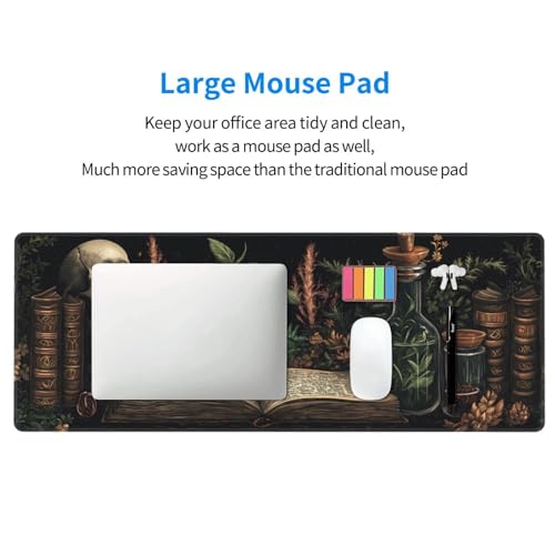 Dark Academia Mouse Pad XL Large Mousepad Non Slip Rubber Base Desk Mat for Laptop Computer Gaming 31.5" X 12" - color: Dark Academy
