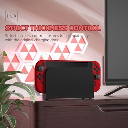 PlayVital Hard Case for Nintendo Switch 2 with Extra Stand & Thumb Grip Caps | Split Design, Dockable Protective Full-Body Shell Cover for Nintendo Switch 2 | Solid Color Series (Scarlet Red) - color: Scarlet Red
