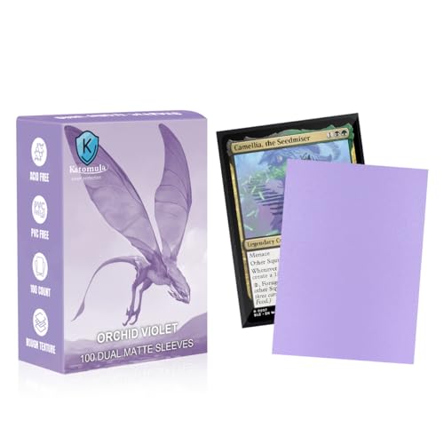 Orchid Violet Dual Matte Card Sleeves, Katomula 100PCS Card Sleeves for MTG, Standard Card Sleeve for PKM, Flesh & Blood - color: Orchid Violet