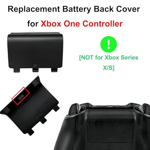 4 Pack Battery Back Cover for Xbox One Controller Battery Back Pack/Shell Cover Repair Part for Xbox One S/X Controller,NOT for Xbox Series X/S(Black) - color: 4 Black