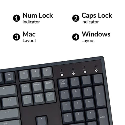 Keychron K10 Full Size 104 Keys Bluetooth Wireless/USB Wired Mechanical Gaming Keyboard with Keychron Super Brown Switch/RGB Backlight/Multitasking Computer Keyboard for Windows/Mac, Aluminum Frame - color: Keychron Super Brown Switch
