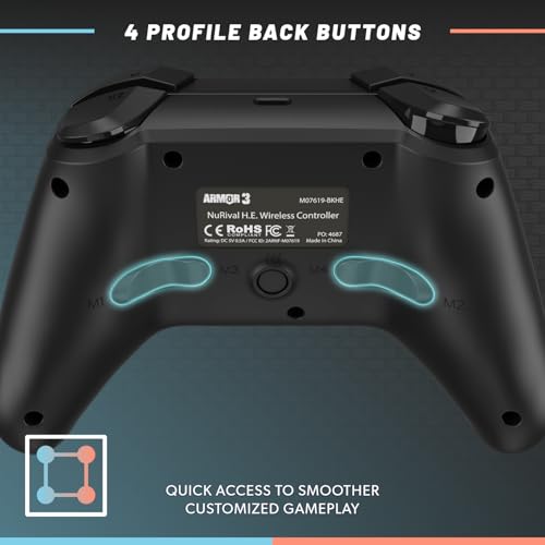 Armor 3 - NuRival Wireless Pro Controller for Nintendo Switch 2 / OLED/Switch – Hall Effect Joysticks, Anti-Stick Drift, Pulse Feedback, Gyro Motion Controls, Remappable Buttons