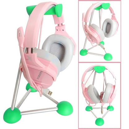 Headphone Stand, Desktop Headset Holder, Desk Earphone Stand, Gaming Headsets, for SteelSeries/Logitech/HyperX/Sony/Beats/Sennheiser/Anker/Xbox, and All Headphones.(Red) (Green) - color: green