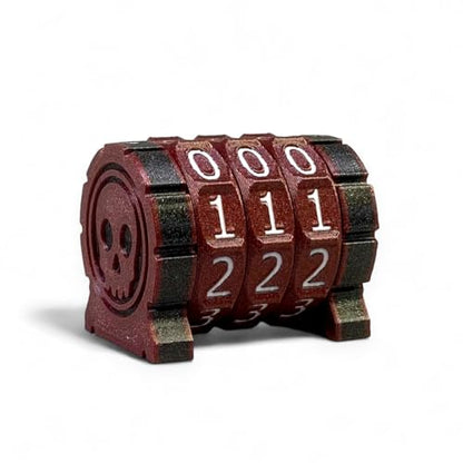 Life Counter Health Tracker for Board Games, TTRPGs, and Card Games with Skull Symbol, Compatible with MTG, 3 Red Wheels with White Numbers - color: 3 Red Rings+white Numbers