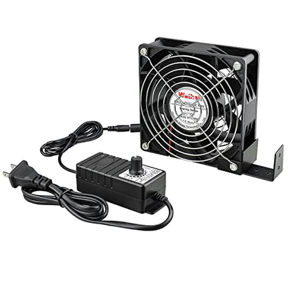 Wathai doorway corner fan for moving heat wood stove doorway air fan | Dual Ball AC 110V 240V 120mm x 38mm Muffin Fan with Variable Speed Controller for Fireplace, Network Cabinet - style: 1238