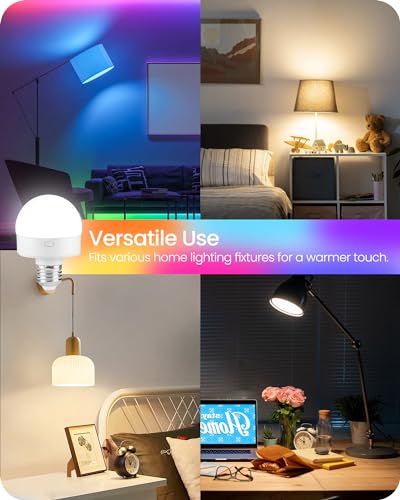 Rechargeable Light Bulbs with Remote Control, Battery Operated Light Bulbs, 3 Timer 15 Colors Selectable, Dimmable Wireless RGB LED Bulb for Wall Sconce, Non-Hardwired, 2 Pack, R01YBP206 - size: E26 Base - RGB