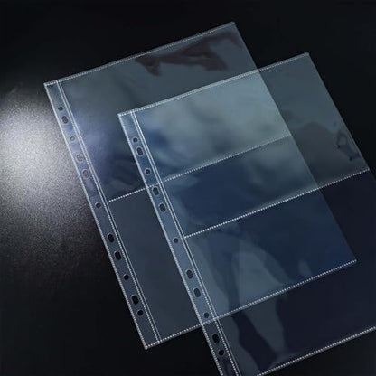 Mogoostry A4 Clear Sheet Protectors 2 Pocket Binder Sleeves 20 Sheets 11 Holes Side Open Photo Album Refill Page Protector - color: 2-pocket