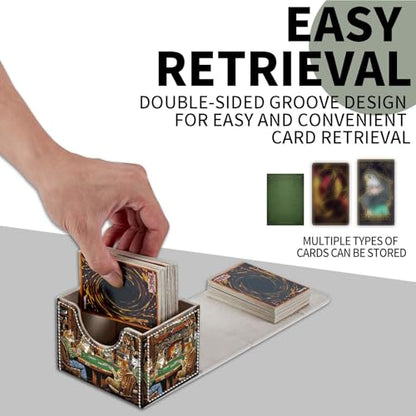MTG Card Storage Solution - Card Box and Commander Decks, High Capacity Anime Card Sleeves for Deck Box, Group of Cats Playing Poker - color: Group of Cats Playing Poker