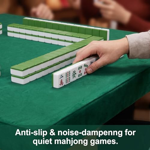 Frienda Game Table Cover Felt Game Tablecover Folding Tablecloth for Card for Playing Poker Cards Mahjong Puzzles Board Games, Table Not Included(Green,34 x 34 x 4 Inch) - color: Green