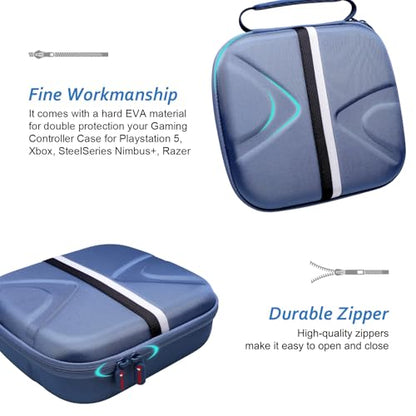 XANAD 2-in-1 Controller Case for Xbox/Playstation/Nintendo Switch/PowerA/ELISWEEN/GameSir/Diswoe/TIANHOO Wireless Controller - Hard Travel Protective Carrying Storage Bag(Blue) - color: Blue 2-in-1