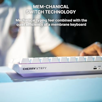 K33 Compact Wireless, 75% Mem-chanical Gaming Keyboard, Multi Device, Bluetooth, 2.4 GHz & Wired Mode, RGB-Lighting, IP54 Dust & Splash-Resistant (White) - color: White