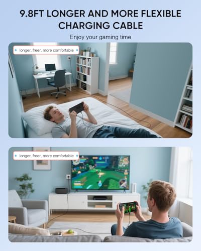 KOVA (9.8FT) Switch 2 Charging Cable - for Switch 2 AC Power Adapter, 60W Switch2 Charger Power Cord Extra Long, Support 4K TV Dock Mode [𝐀𝐂 𝐀𝐝𝐚𝐩𝐭𝐞𝐫 𝐂𝐨𝐫𝐝 𝐑𝐞𝐩𝐥𝐚𝐜𝐞𝐦𝐞𝐧𝐭]