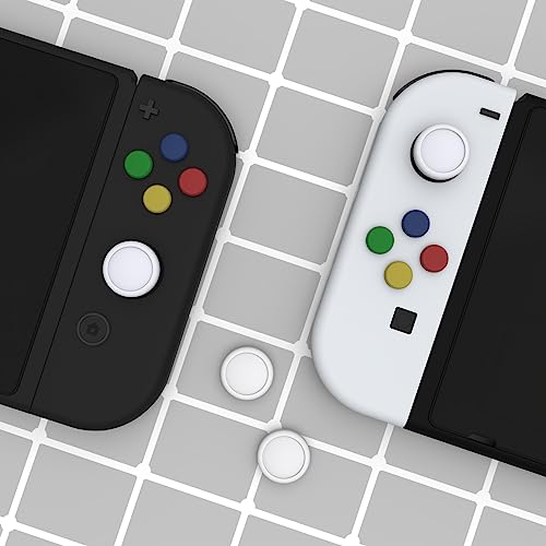 eXtremeRate PlayVital Switch Joystick Caps, Thumbstick Caps, Silicone Analog Cover for Switch Lite & OLED Joycon Thumb Grips - White - color: White