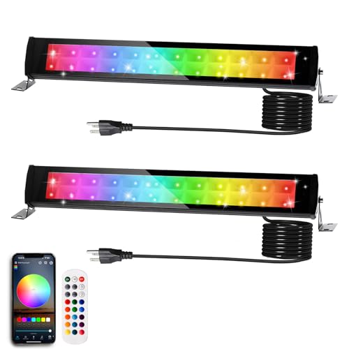 2 Pack 50W 2.4G Remote Control RGB Wall Washer Light, RGB Light bar with Remote Control & APP Control, for Birthday Party, Garden Lighting, Wall Display, Hotel, Building, Commercial Lighting - size: 50W RGB*2