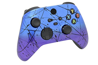Hand Airbrushed Fade Custom Controller Compatible with Xbox Series X/S & Xbox One (Series X/S Blue & Purple) - color: Series X/S Blue & Purple