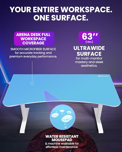 Arozzi Arena Gaming Desk Pad D004 | Full Desk Mouse Pad, Washable Desk Mat, Anti-Slip Rubber Base, Water-Resistant Surface - color: D004