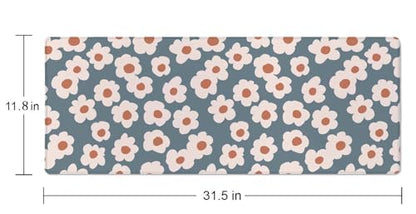 Gaming Mouse Pad, Large Mouse Pads for Women, Non-Slip Rubber Base Mousepad, Keyboard Mouse Mat, Desk Pad with Stitched Edges, 31.5x11.8inch Daisy Floral Pattern - color: Daisy Floral Pattern