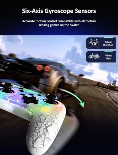 NexiGo Wireless Controller (No Deadzone) for Switch 2 and Switch, Bluetooth Controllers for Nintendo Switch with Vibration, Motion, Turbo and LED Light (Atmosphere) - color: Atomsphere, style: Regular