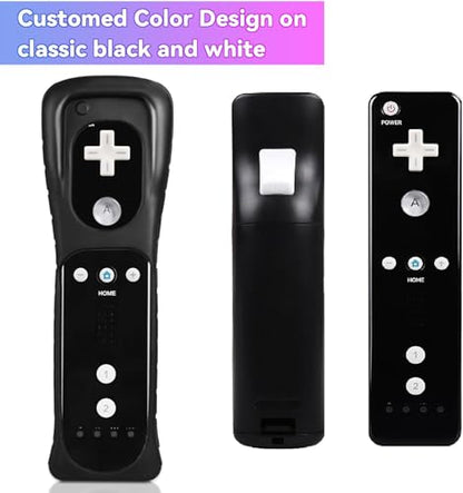 TechKen 2 Pack Wii Remote Controller with Silicone Case and Wrist Strap for Wii U - color: Black