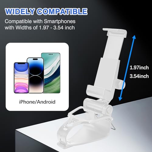 EasEasy Compatible for PS5 Controller Phone Mount Clip, Adjustable Mobile Gaming Holder Clamp for Playstation 5 Remote Controller Cell Phone Stand-White - color: White