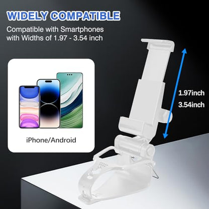 EasEasy Compatible for PS5 Controller Phone Mount Clip, Adjustable Mobile Gaming Holder Clamp for Playstation 5 Remote Controller Cell Phone Stand-White - color: White