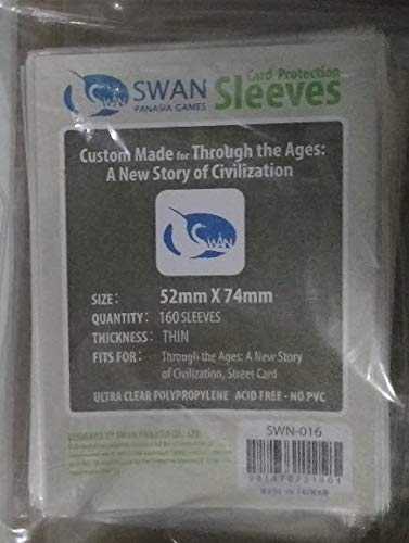 Swan Card Sleeves: 52x74 mm Board Games -160 per Pack
