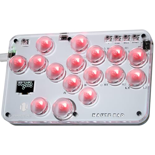 Sehawei Haute42 Arcade Stick S16 All-Button Gamerfinger with Custom RGB | Supports Hot Swap, Turbo Function & SOCD, Compatible with PC/Ps3/Ps4/Switch/Steam